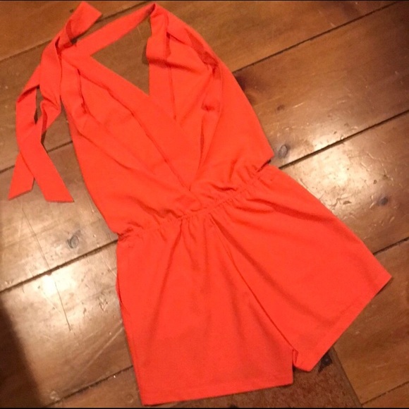Bright Orange halter romper - Picture 4 of 4